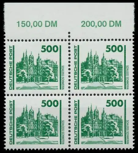 DDR DS BAUWERKE DENKMÄLER Nr 3352 postfrisch VIERERBLOC 02619E