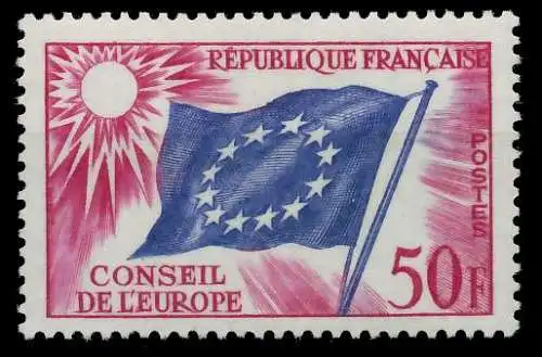 FRANKREICH DIENSTMARKEN EUROPARAT Nr 6 postfrisch SADF9E6