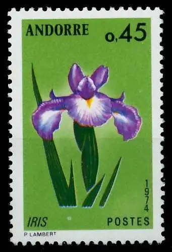 ANDORRA (FRANZ. POST) 1974 Nr 255 postfrisch 0891BA