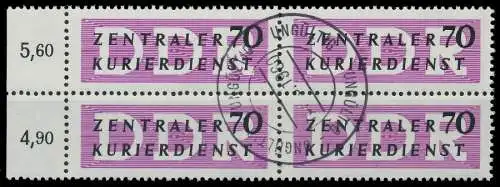 DDR DIENST VERWALTUNGSPOST-A ZKD Nr 9 gestempelt VIERERB 1D290A