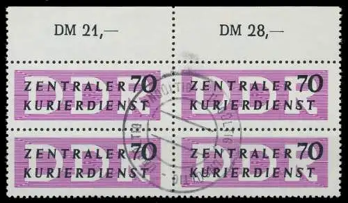 DDR DIENST VERWALTUNGSPOST-A ZKD Nr 9 gestempelt VIERERB 1D291A