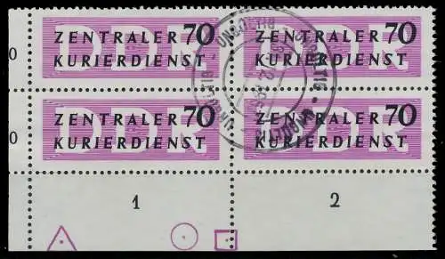 DDR DIENST VERWALTUNGSPOST-A ZKD Nr 9 gestempelt VIERERB 1D2946