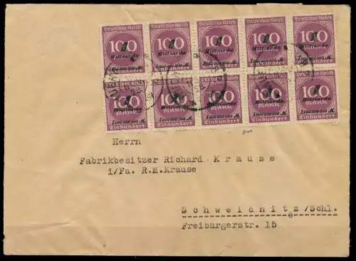 DEUTSCHES REICH 1923 INFLA Nr 331b BRIEF MEF ge 28E29A