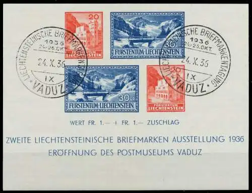 LIECHTENSTEIN 1936 Nr 151 + 151A zentrisch gestempelt 2EE312