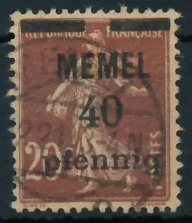 MEMEL 1920 Nr 22b gestempelt 447776