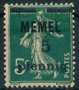 MEMEL 1920 Nr 18c ungebraucht 44786E