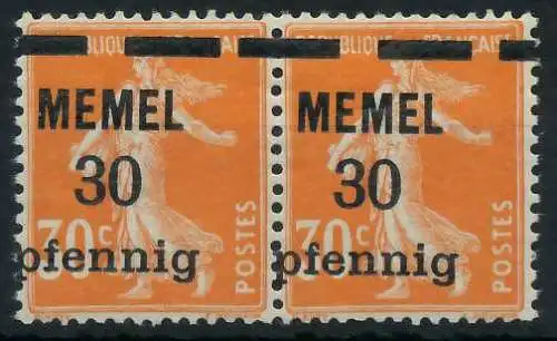 MEMEL 1920 Nr 21z postfrisch WAAGR PAAR 4478AE