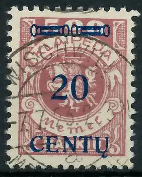 MEMEL 1923 Nr 171AI zentrisch gestempelt gepr. 478A92