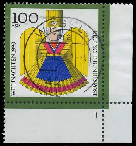 BRD BUND 1990 Nr 1487 zentrisch gestempelt FORMNUMMER 1 575D1A