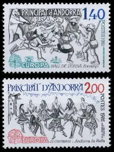 ANDORRA (FRANZ. POST) 1981 Nr 313-314 postfrisch S1CB2D2