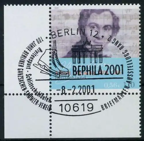 BRD BUND 2001 Nr 2163 zentrisch gestempelt ECKE-ULI 636E72