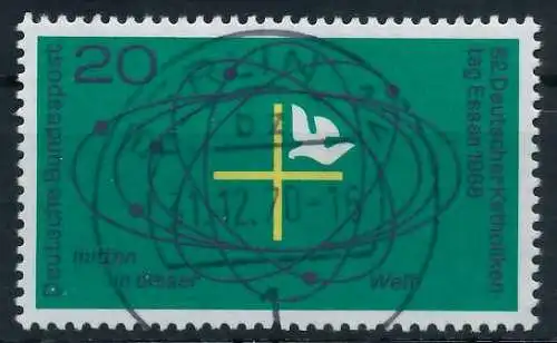 BRD BUND 1968 Nr 568 zentrisch gestempelt 69B6EA