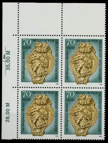 DDR 1990 Nr 3319 "oben" postfrisch VIERERBLOCK ECKE-OLI 04B612