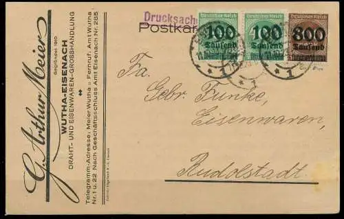 DEUTSCHES REICH 1923 INFLA Nr 305A + 290 BRIEF 29862A