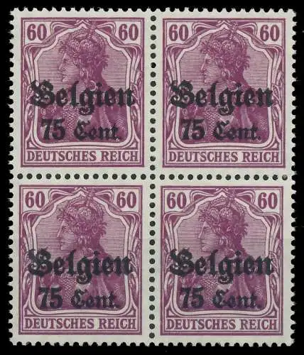 BES. 1WK LANDESPOST BELGIEN Nr 21b postfrisch VIERERBLO 43B0E6