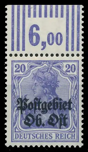 BES. 1WK PG OBER OST Nr 8c WOR 3-7-3 postfrisch gepr. 43B2AE