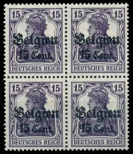 BES. 1WK LANDESPOST BELGIEN Nr 16a postfrisch VIERERBLO 45A916