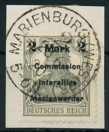 MARIENWERDER Nr 23BIa zentrisch gestempelt Briefst³ck gepr. 49A602