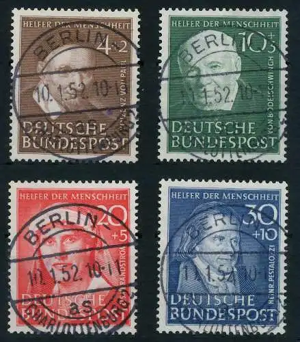 BRD BUND 1951 Nr 143-146 zentrisch gestempelt gepr. 642576