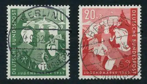 BRD BUND 1952 Nr 153-154 gestempelt 64259E