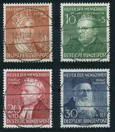 BRD BUND 1952 Nr 156-159 zentrisch gestempelt 642596