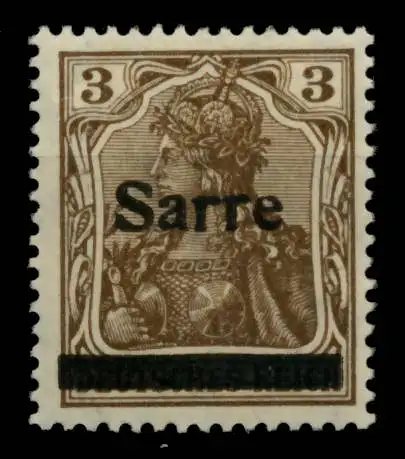 SAARGEBIET GERMANIA Nr 3I-BK postfrisch 6ACD42