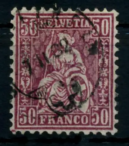 SCHWEIZ SITZENDE HELVETIA VON 1881 Nr 43 gestempelt gepr 7446AE