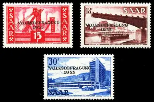 SAARLAND 1955 Nr 362-364 postfrisch S1B5E6E