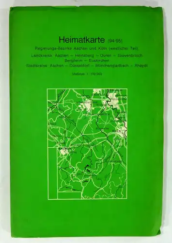 Deutsche Kreiskartenverlagsanstalt (Hg.): Heimatkarte (94-95). Regierungsbezirke Aachen und Köln (westlicher Teil). Landkreise: Aachen - Heinsberg - Düren - Grevenbroich - Bergheim - Euskirchen. Stadtkreise: Aachen...