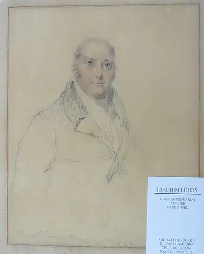Burnell, Benjamin (tätig in London ca. 1790 - 1828),, Porträt eines Herren. Schwarze und farb. Kreide sowie Rötel