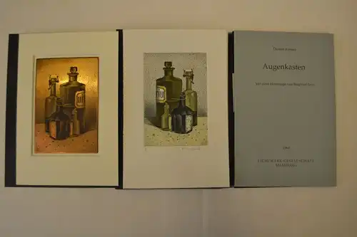 Kressel, Diether: Augenkasten. Mit einer Hommage von Siegfried Lenz. (Texte und Bilder aus Norddeutschland). Vorzugsausgabe mit 7 Original-Farbradierungen und einer Kupferplatte. Eines von 7 Exemplaren. 