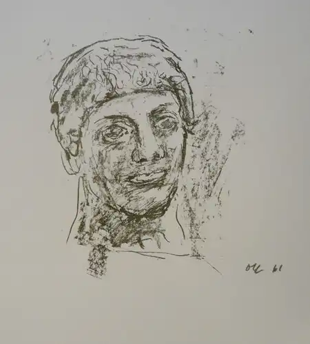 Kokoschka, Oskar (1886 Pöchlarn b. Wien - 1980 Montreux),, Der blonde Ephebe. Lithographie