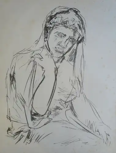 Kokoschka, Oskar (1886 Pöchlarn b. Wien - 1980 Montreux),, Die Abgeschiedene. Lithographie