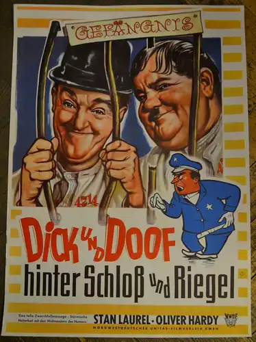 Bonné, Heinz (1911- 1996),, Dick und Doof hinter Schloss und Riegel. Filmplakat