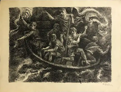 Huber, Hermann (1888 Zürich - 1967 Hirzel),, Sturm. Lithographie