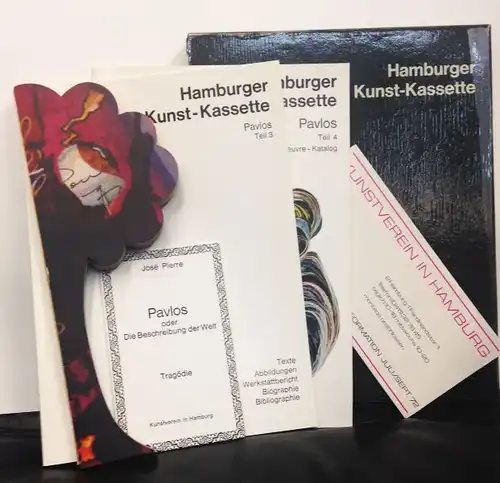 Hamburger Kunst-Kassette: Pavlos. Exemplar Nr. 75 / 500. Inhalt: 1. Baum-Ojekt, signiert und datiert. 2. José Pierre: Pavlos oder de Beschreibung der Welt. Eine Tragödie...