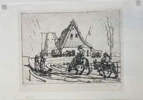 Richter, Klaus (1887 - Berlin - 1948),, Don Quijot und Sancho Pansa. Radierung