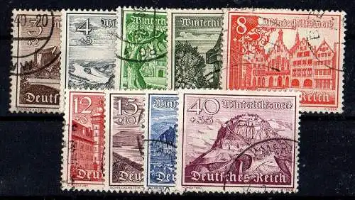 Deutsches Reich, Michel Nr. 730 - 738 gestempelt.