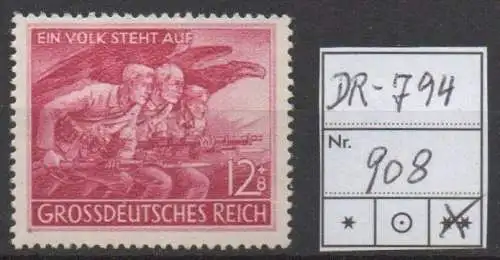 Deutsches Reich, Michel Nr. 908 (Volkssturm) tadellos postfrisch.