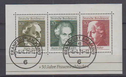 Bundesrep. Deutschland 1971 Nr Block 5 o  Abart "fehlendes Zahnloch " Rundstempel (Datum und/oder Ort klar) Bund Bl. 5 o Abart ZL