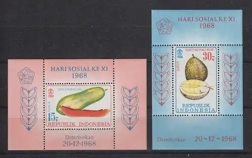 Indonesien 1968 Nr Block 13/14 ** Postfrisch / ** Indonesien Bl. 13/14**