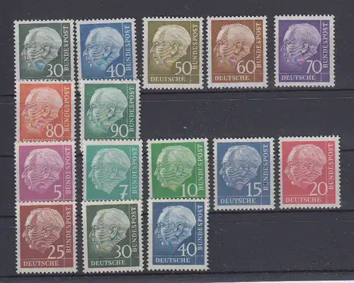 Bundesrep. Deutschland 1960 Nr 259/65xv ** * 179y-260y ** Postfrisch / ** Bund 259/65x + 179y/260y **