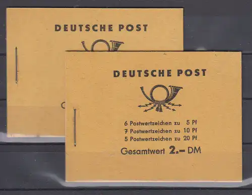 DDR 1960 Nr MH 3a1 und MH 3a2 ** Postfrisch / ** DDR MH 3a1+2