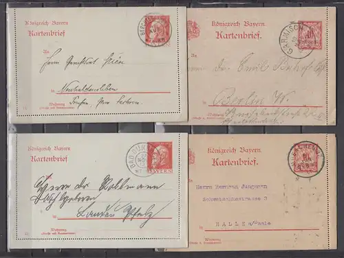 Altdeutschland Bayern 1899-1912 Nr K1 K2 K4/01+02 o Brief