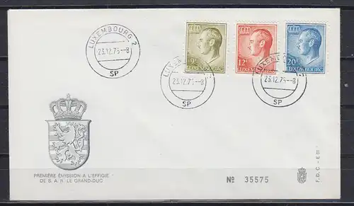 Luxemburg 1975 Nr 919/21ya FDC Ersttagsstempel