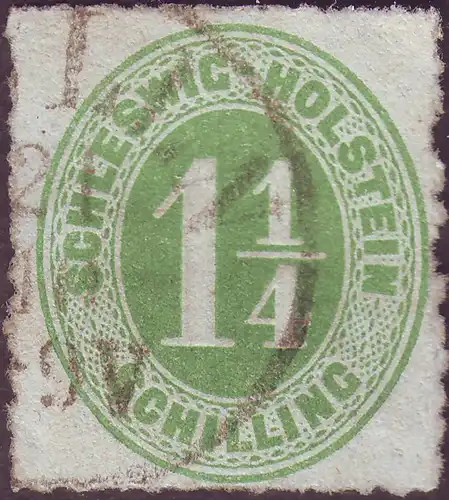 Altd. Schl.-Hostein 1865 Nr Schleswig-Holstein Michel-Nr. 9 K1 MÖLLN Herzogtum Lauenburg PLZ 241 23879 MØLLN Dänemark-Stempel Rundstempel (Datum und/oder Ort klar) 190