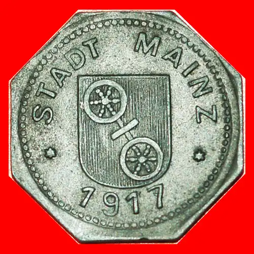 * SILBER RAD NÜRNBERG: DEUTSCHLAND MAINZ ★ 5 PFENNIG 1917!  * SILVER WHEELS NUREMBERG: GERMANY MAINZ ★ 