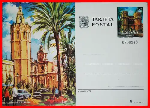 * GENERALISSIMUS FRANCO (1936-1975): SPANIEN ★ POSTKARTE TARJETA POSTAL PLAZA DE LA REINA 1974 VALENCIA! * GENERALISSIMO FRANCO (1936-1975):  SPAIN ★ POST CARD 