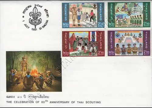 80 Jahre Pfadfinder in Thailand 01.07.1991 -FDC(II)-A-