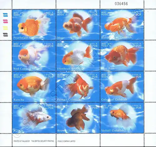 Goldfish Breeds -PERFORATE KB(I)- (MNH)